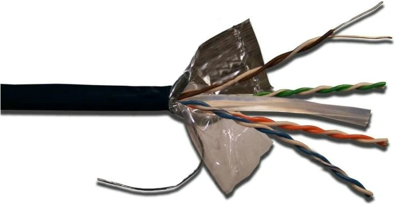 Кабель информационный Lanmaster LAN-6EFTP-OUT кат.6 FTP 4 пары 23AWG PE внешний 305м черный — миниатюра 2