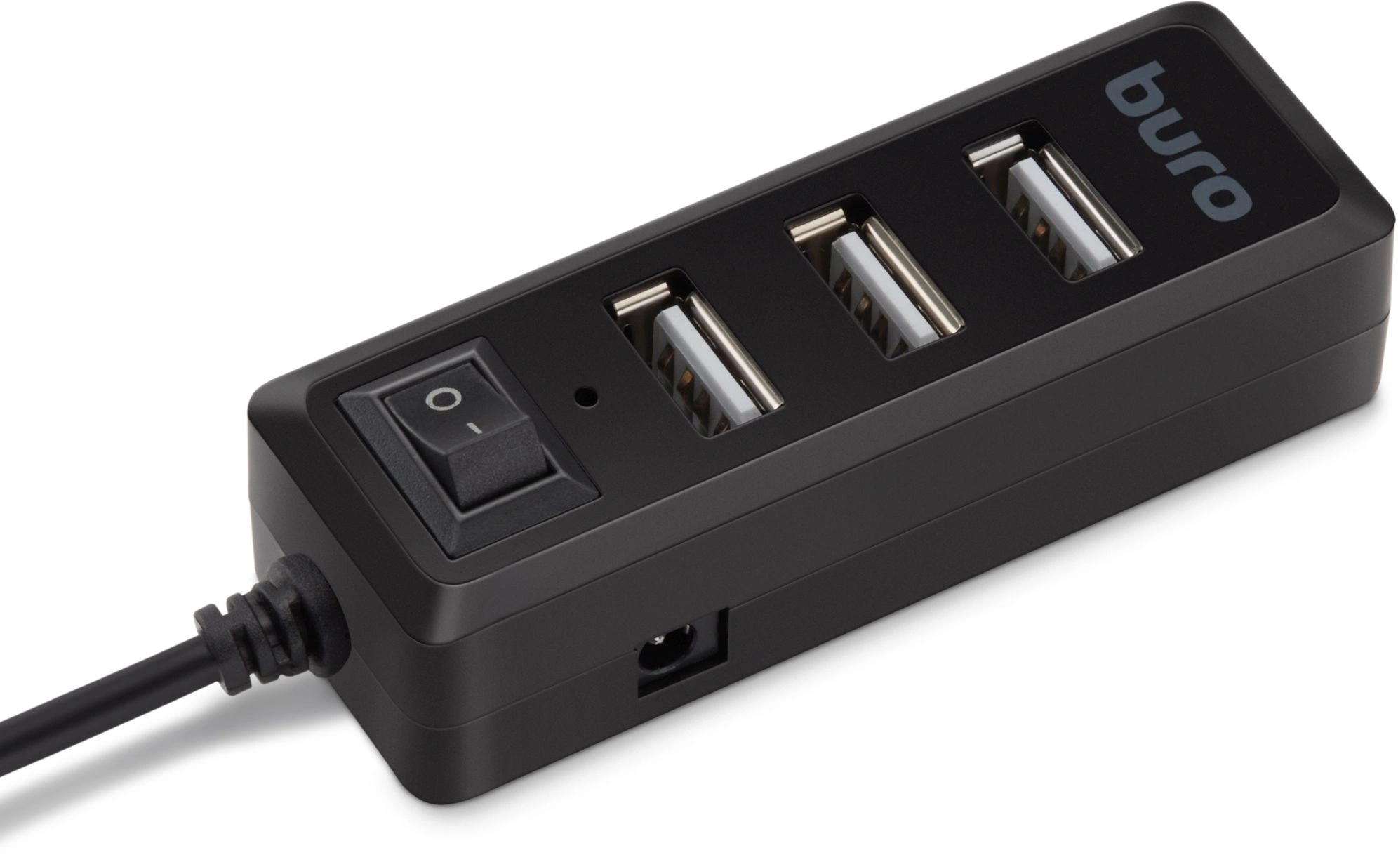 Разветвитель USB 2.0 Buro BU-HUB4-0.5L-U2.0 4порт. черный — фото 1