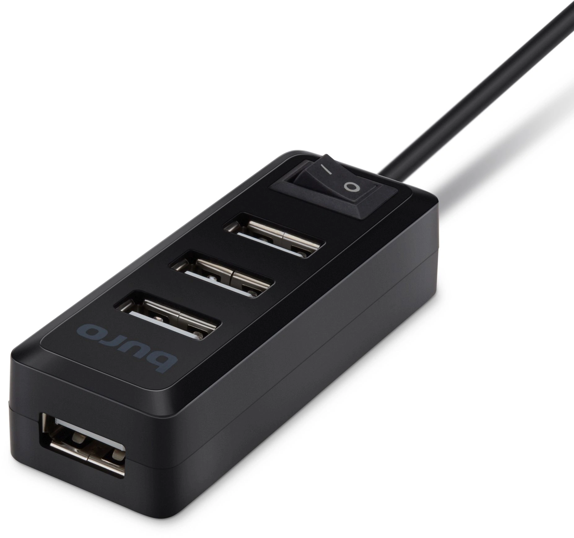 Разветвитель USB 2.0 Buro BU-HUB4-0.5L-U2.0 4порт. черный — миниатюра 4