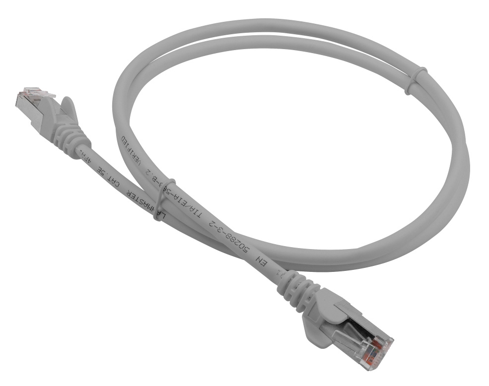 Патч-корд Lanmaster LAN-PC45/S5E-2.0-GY FTP RJ-45 вил.-вилка RJ-45 кат.5E 2м серый LSZH (уп.:1шт) — фото 1