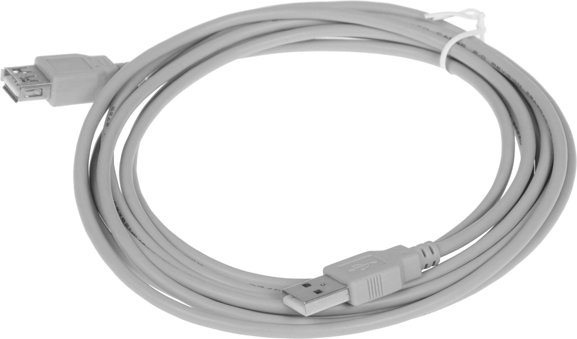 Кабель USB A(m) USB A(f) 3м серый — фото 1