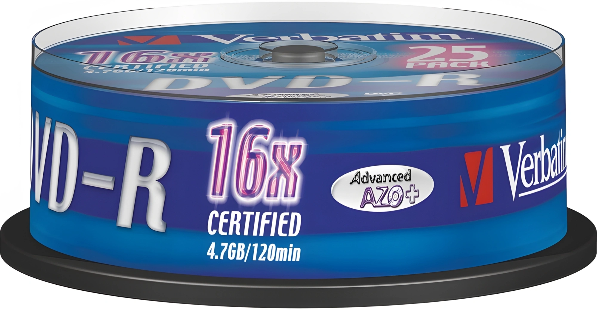 Диск DVD-R Verbatim 4.7Gb 16x Cake Box (25шт) (43522) — миниатюра 3