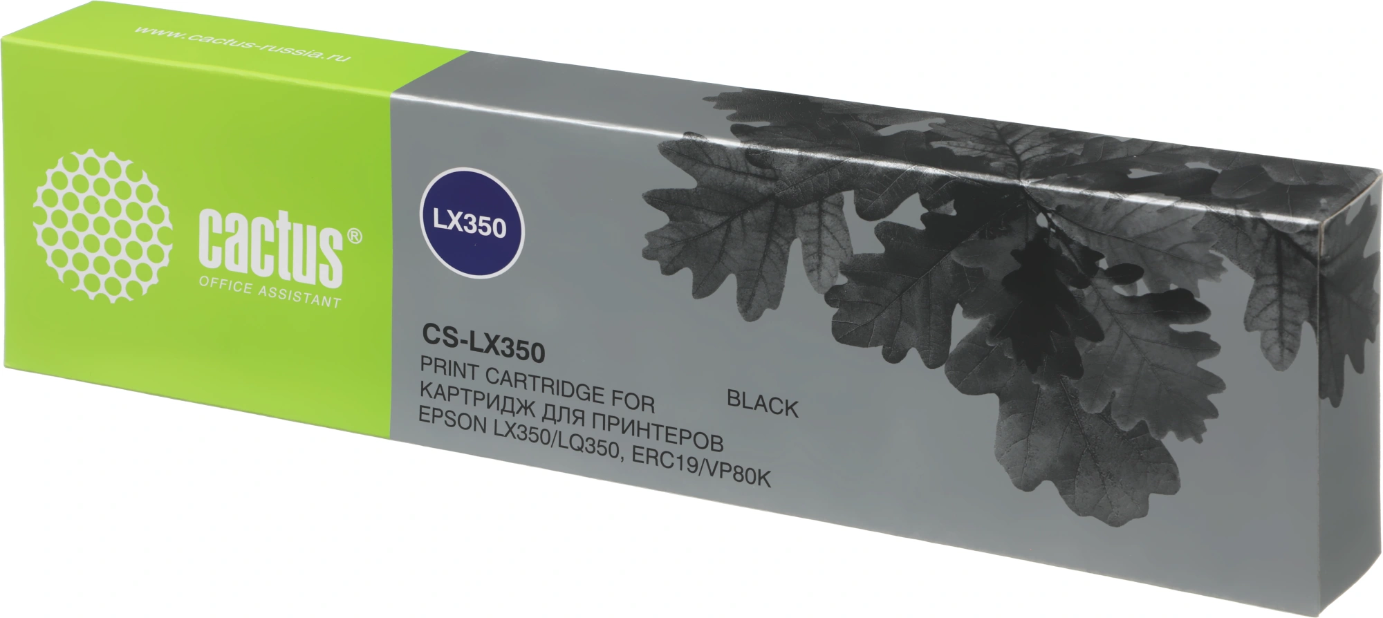 Картридж матричный Cactus CS-LX350 12.7x10 черный для Epson LX350/LQ350/ERC19/VP80K — фото 1