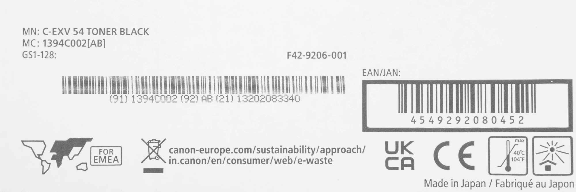 Картридж лазерный Canon C-EXV54BK 1394C002 черный для Canon — миниатюра 2