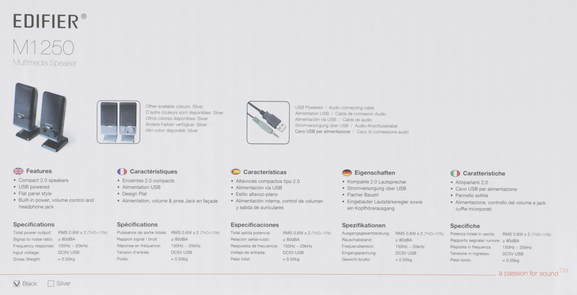 Колонки Edifier M1250 2.0 черный 1.2Вт — миниатюра 9