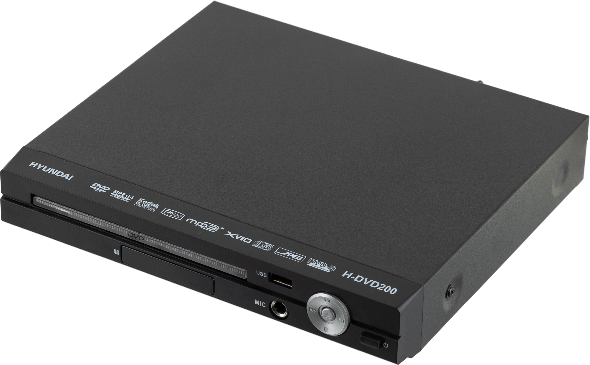 Плеер DVD Hyundai H-DVD200 черный Караоке ПДУ — миниатюра 3