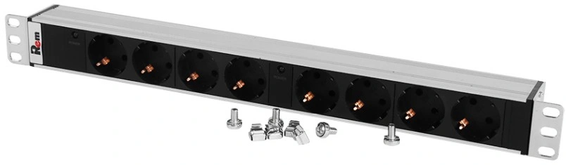 Блок распределения питания Rem IP20 R-32-8S-I-440-K гор.размещ. 8xSchuko базовые 32A клеммная колодка — фото 1