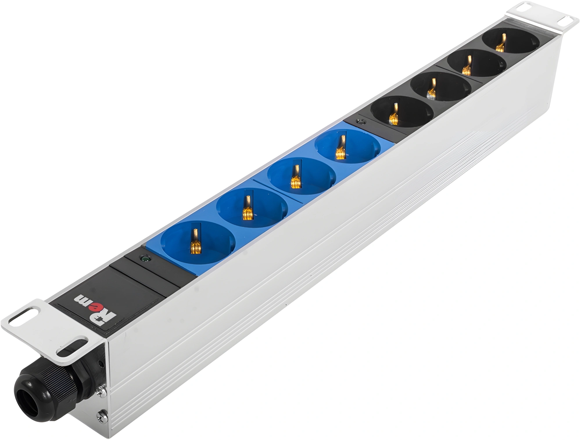 Блок распределения питания Rem IP20 R-32-8S-I-440-K гор.размещ. 8xSchuko базовые 32A клеммная колодка — миниатюра 2