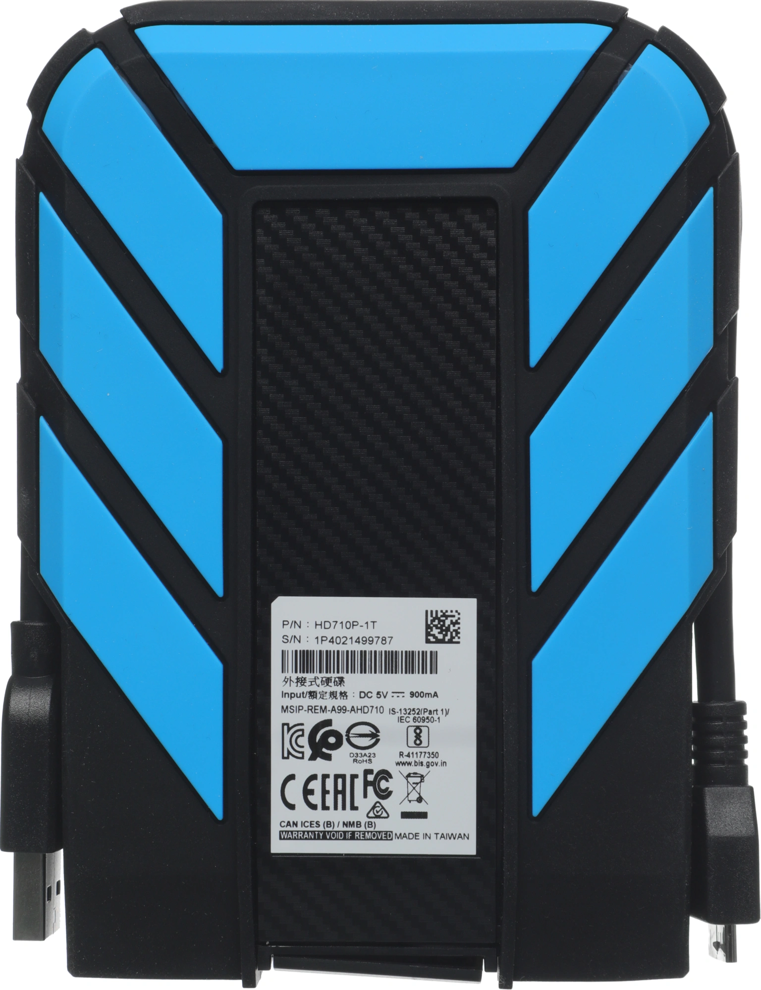 Жесткий диск A-Data USB3.0 1TB AHD710P-1TU31-CBL HD710Pro DashDrive Durable 2.5" синий — миниатюра 3