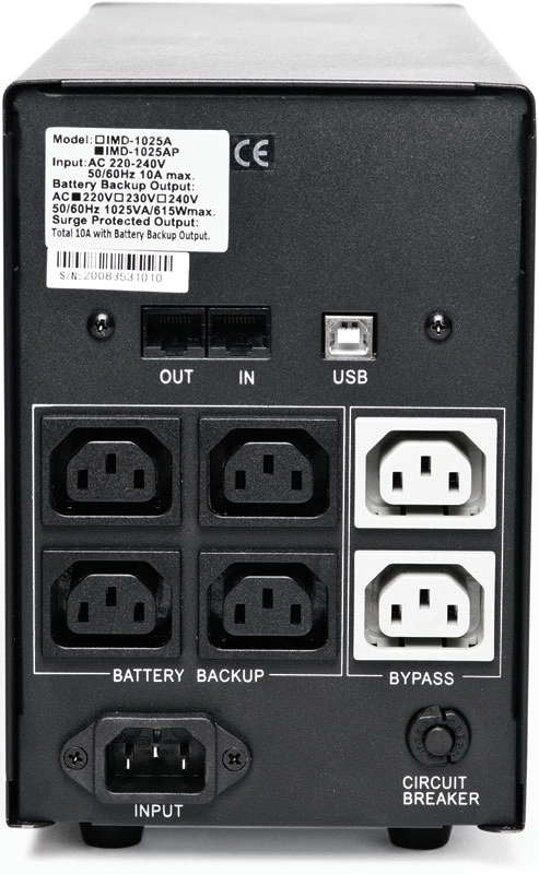 Источник бесперебойного питания Powercom Imperial IMD-1025AP 615Вт 1025ВА черный — миниатюра 7