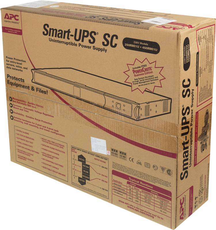 Источник бесперебойного питания APC Smart-UPS SC SC450RMI1U 280Вт 450ВА черный — миниатюра 6