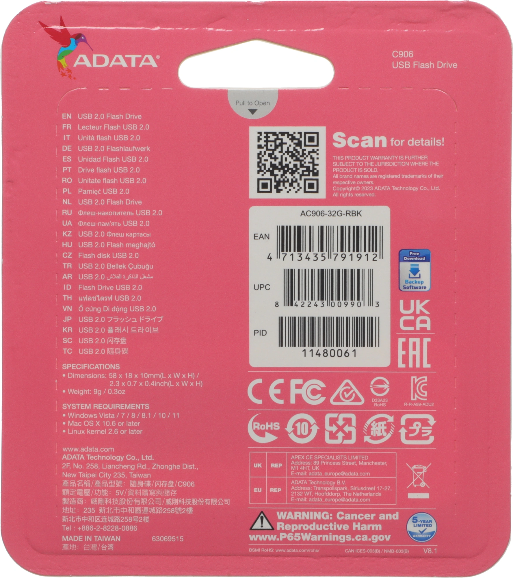 Флеш Диск A-Data 32Gb Classic C906 AC906-32G-RBK USB2.0 черный — миниатюра 6