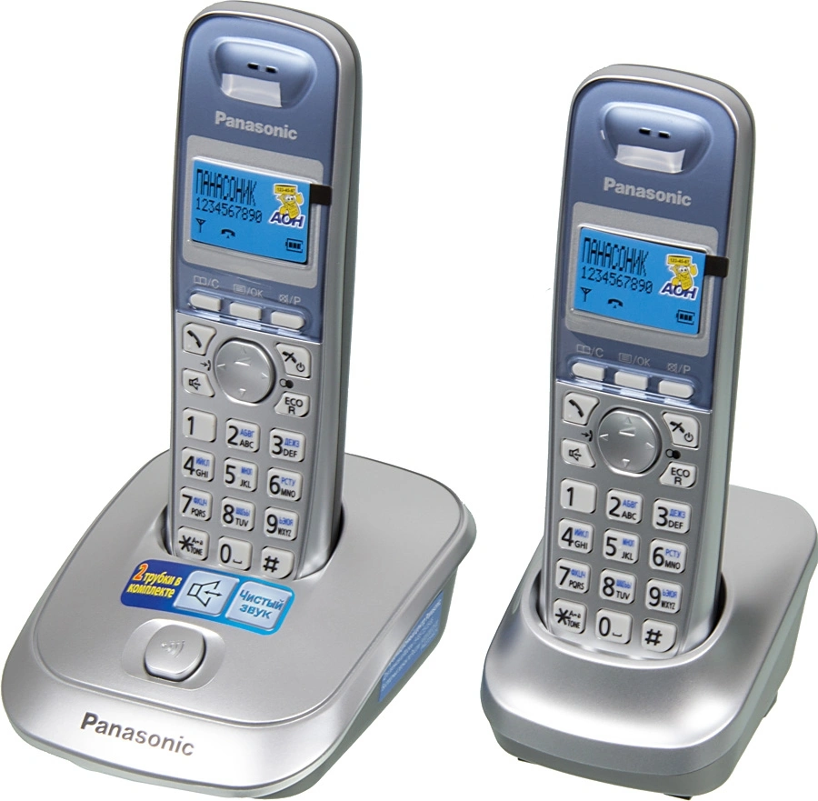 Р/Телефон Dect Panasonic KX-TG2512RUS серебристый (труб. в компл.:2шт) АОН — миниатюра 2