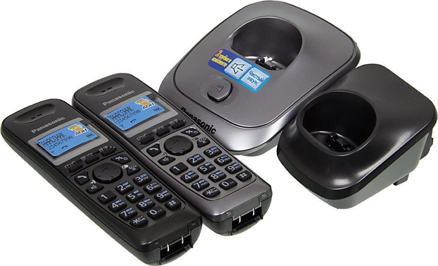 Р/Телефон Dect Panasonic KX-TG2512RU1 серый металлик (труб. в компл.:2шт) АОН — миниатюра 5