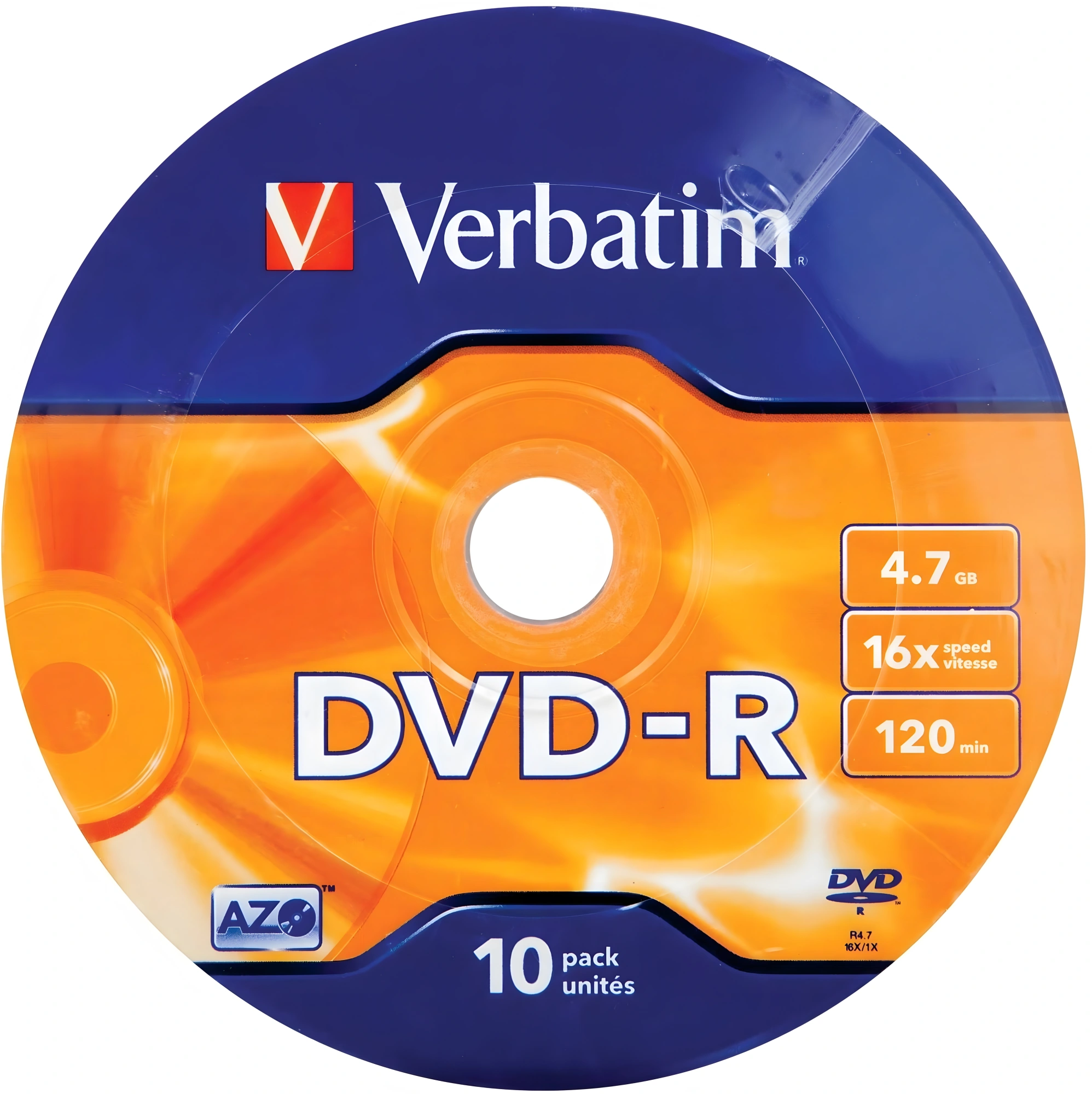 Диск DVD-R Verbatim 4.7Gb 16x bulk (10шт) (43729) — миниатюра 2