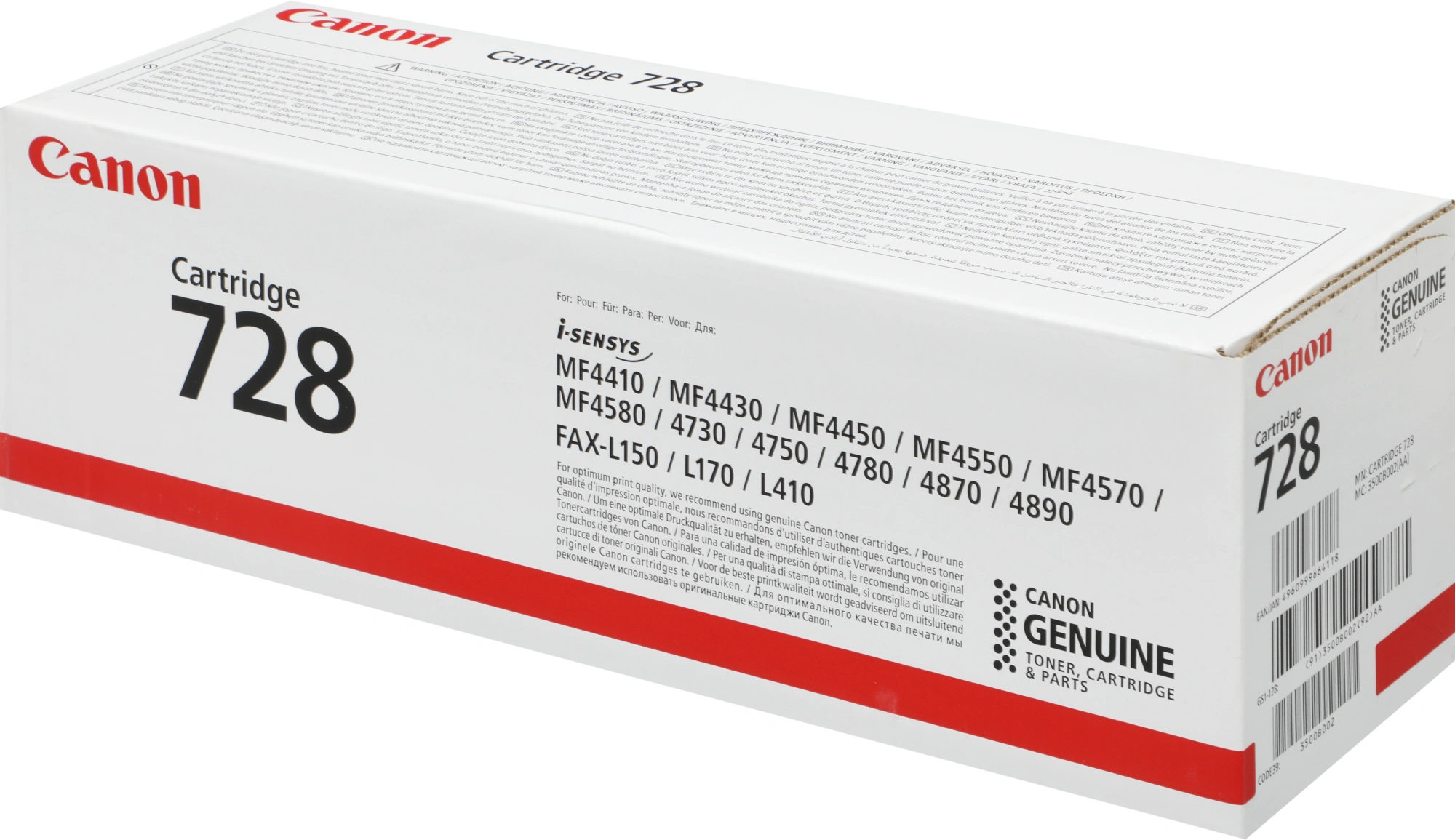 Картридж лазерный Canon 728 3500B002/3500B010 черный бар.в компл. (2100стр.) для Canon MF4410/4430/4450/4550/4570/4580 — миниатюра 2