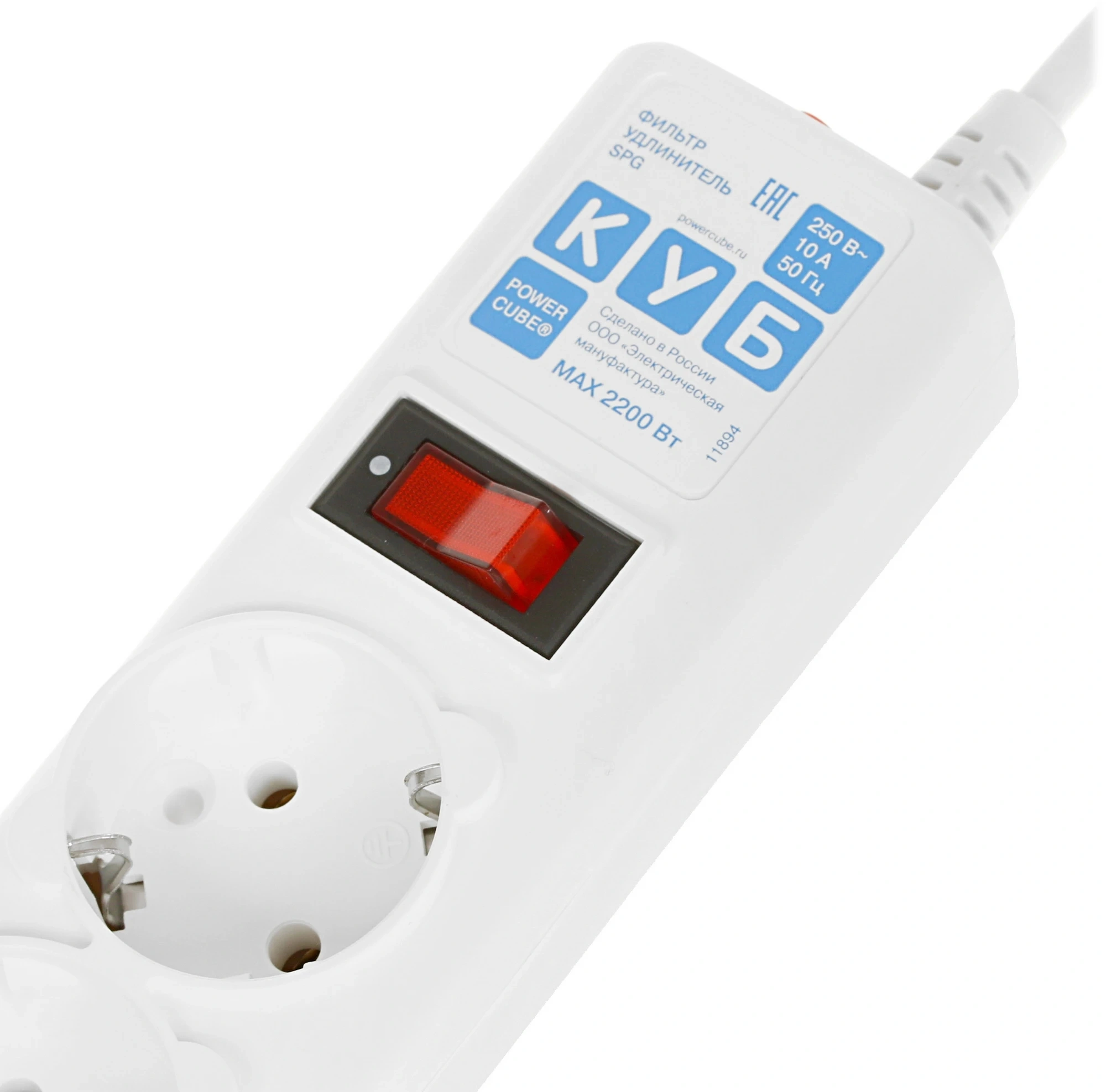 Сетевой фильтр Powercube SPG-B-6-WHITE 1.9м (5 розеток) белый (коробка) — миниатюра 8