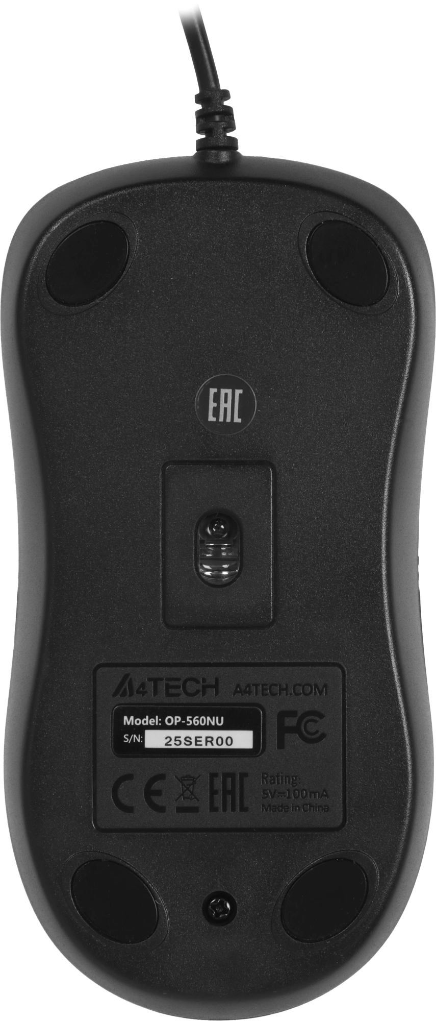 Мышь A4Tech OP-560NU черный оптическая 1200dpi USB 3but — миниатюра 11