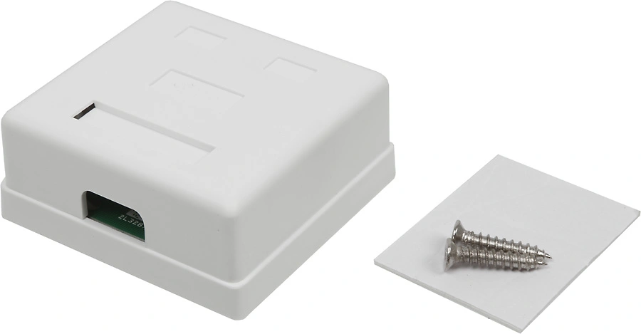 Розетка Lanmaster TWT-SM2-4545-WH RJ45 2 кат.5E бел. (упак.:1шт) — миниатюра 2
