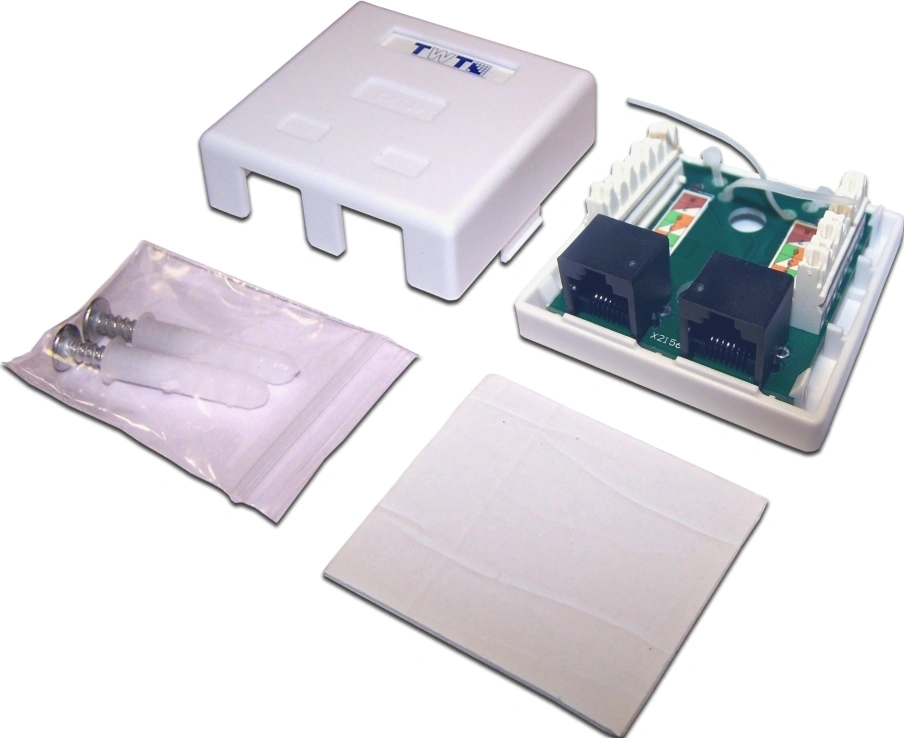 Розетка Lanmaster TWT-SM2-4545-WH RJ45 2 кат.5E бел. (упак.:1шт) — миниатюра 4