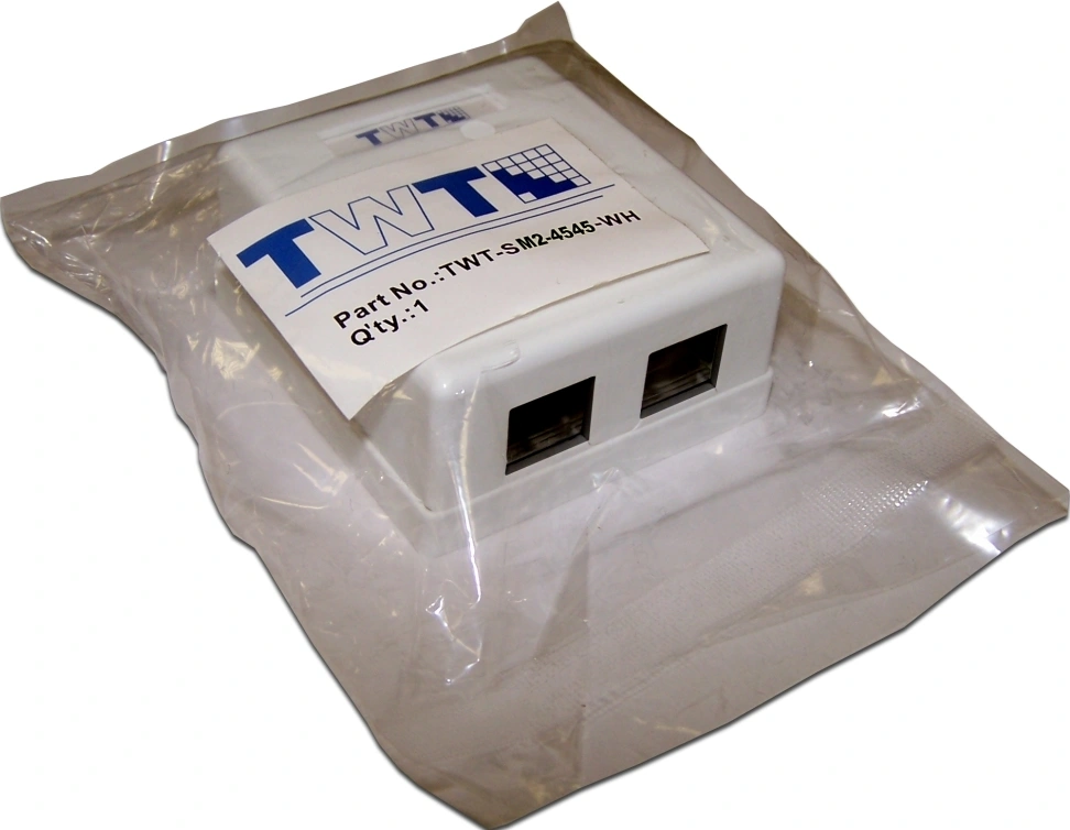 Розетка Lanmaster TWT-SM2-4545-WH RJ45 2 кат.5E бел. (упак.:1шт) — миниатюра 5