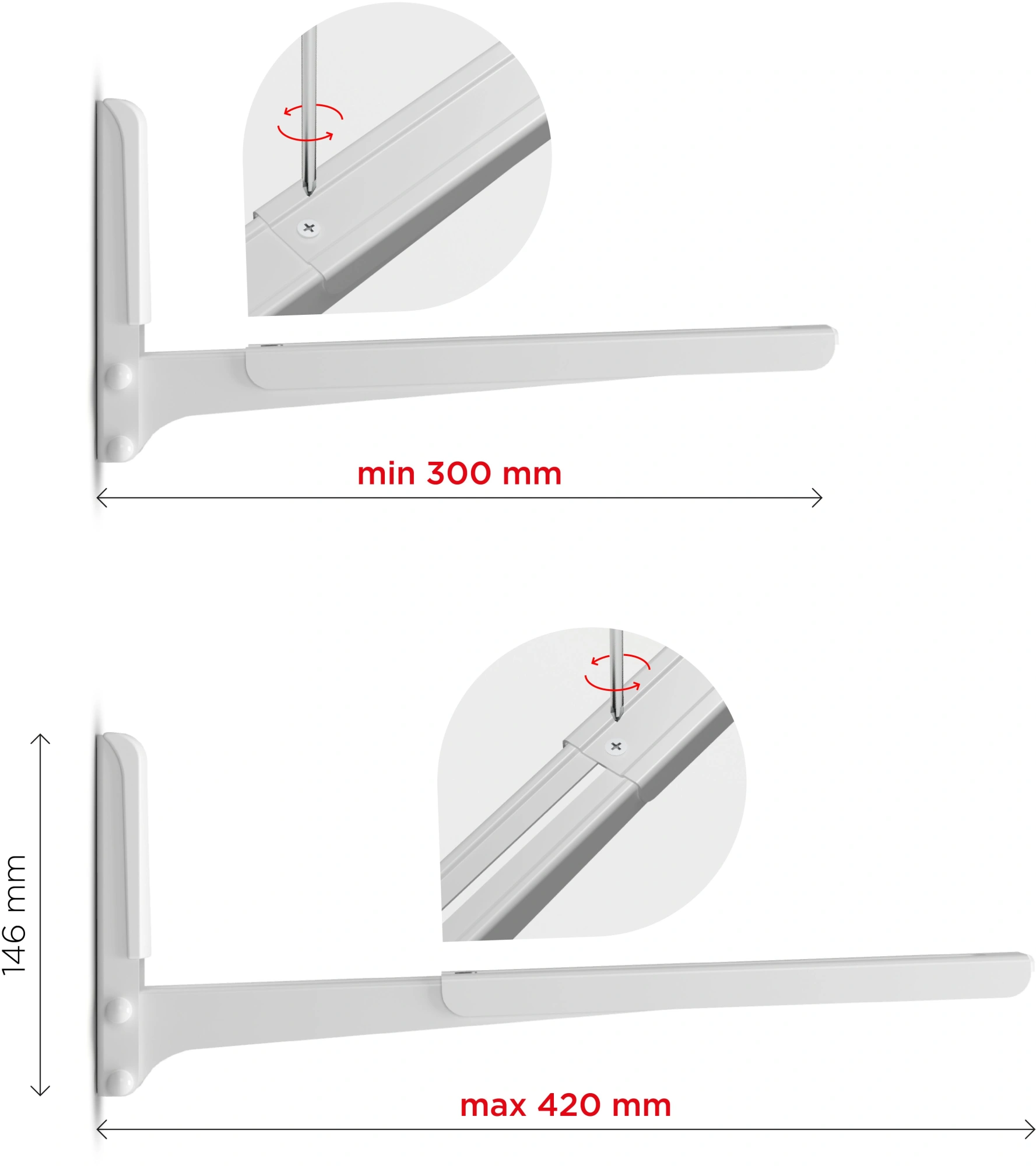 Кронштейн для СВЧ Holder MWS-2003 белый макс.40кг настенный фиксированный — миниатюра 3