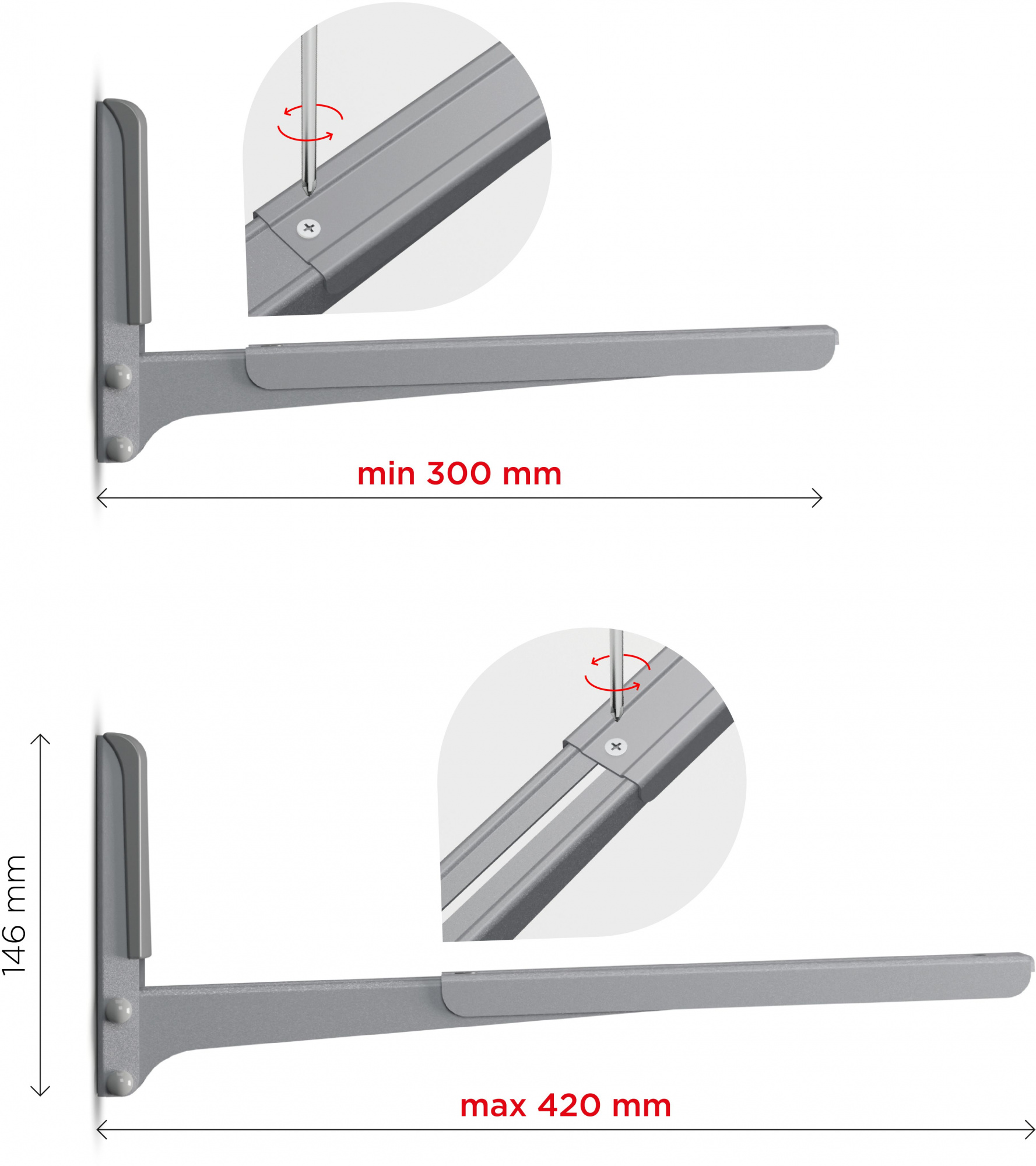 Кронштейн для СВЧ Holder MWS-2003 металлик макс.40кг настенный фиксированный — миниатюра 4
