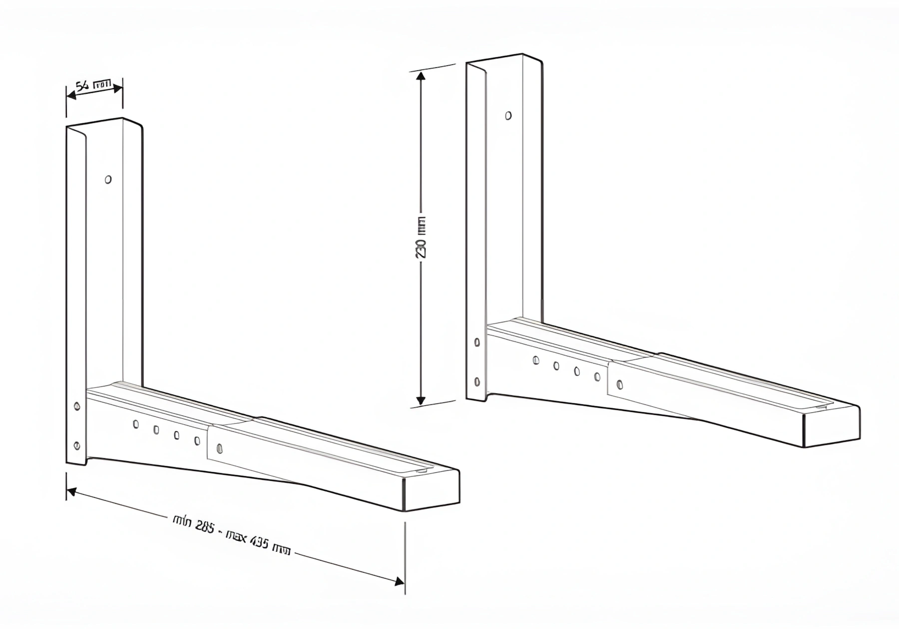Кронштейн для СВЧ Holder MWS-2002 металлик макс.40кг настенный фиксированный — миниатюра 3
