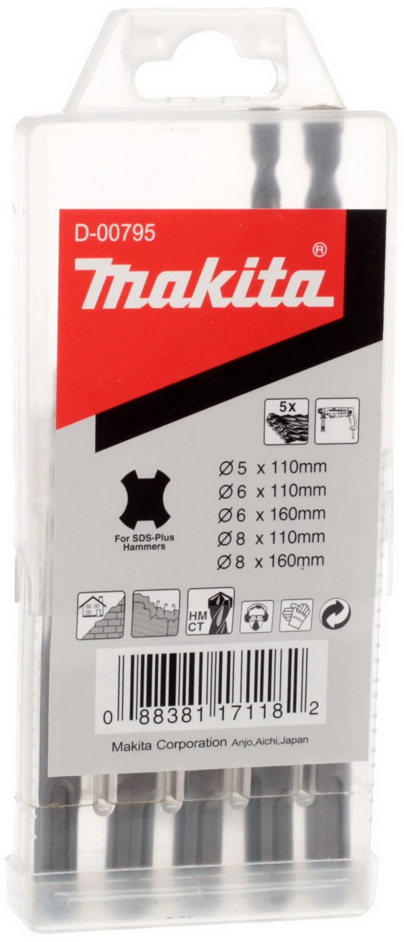 Набор буров Makita D-00795 по бетону (5пред.) — миниатюра 7