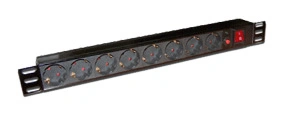 Блок распределения питания Lanmaster TWT-PDU19-10A8P-3.0 гор.размещ. 8xSchuko базовые 10A Schuko 3м — фото 1