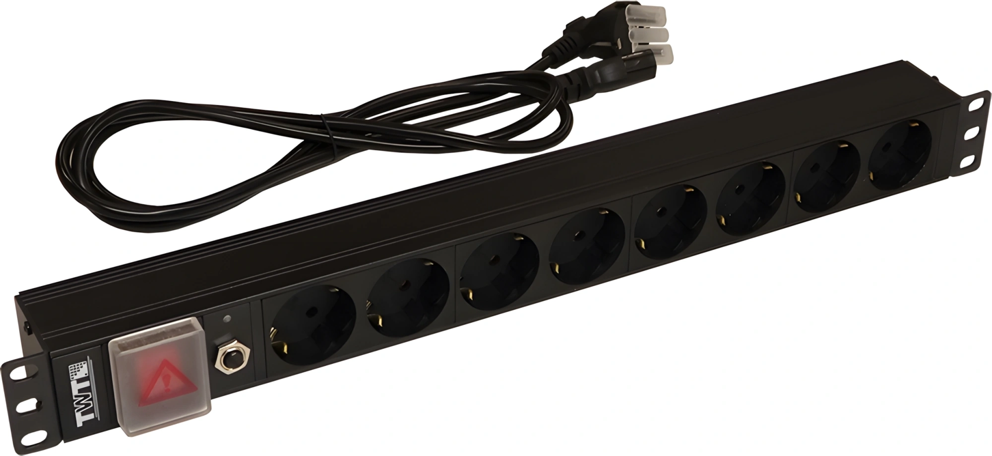 Блок распределения питания Lanmaster TWT-PDU19-10A8P-3.0 гор.размещ. 8xSchuko базовые 10A Schuko 3м — миниатюра 2