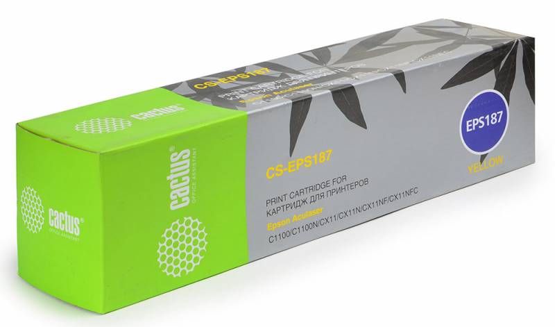Картридж лазерный Cactus CS-EPS187 S050187 желтый (4000стр.) для Epson AcuLaser C1100/C1100N/CX11/CX11N/CX11NF/CX11NFC — фото 1