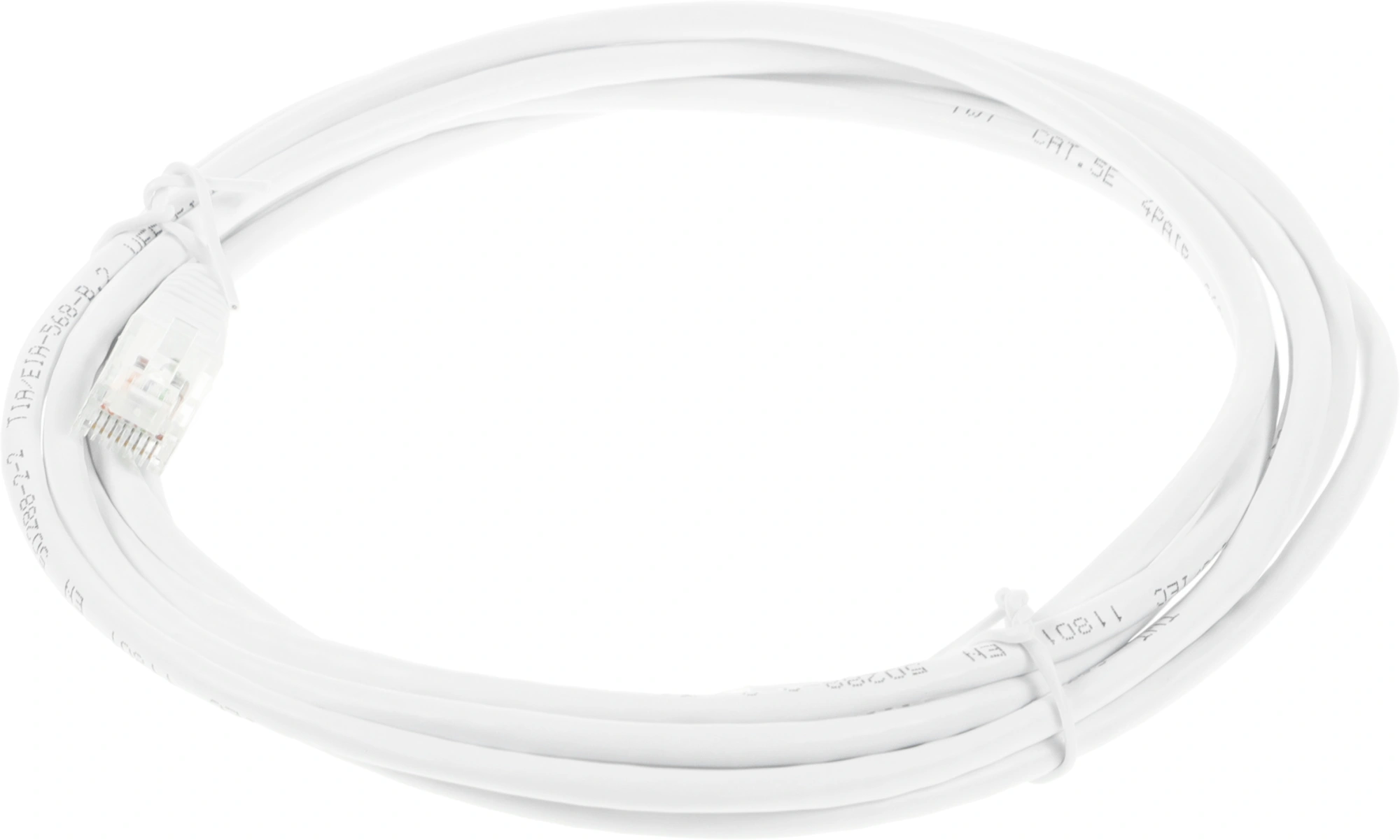 Патч-корд Lanmaster TWT-45-45-3.0-WH UTP RJ-45 вил.-вилка RJ-45 кат.5E 3м белый ПВХ (уп.:1шт) — миниатюра 2