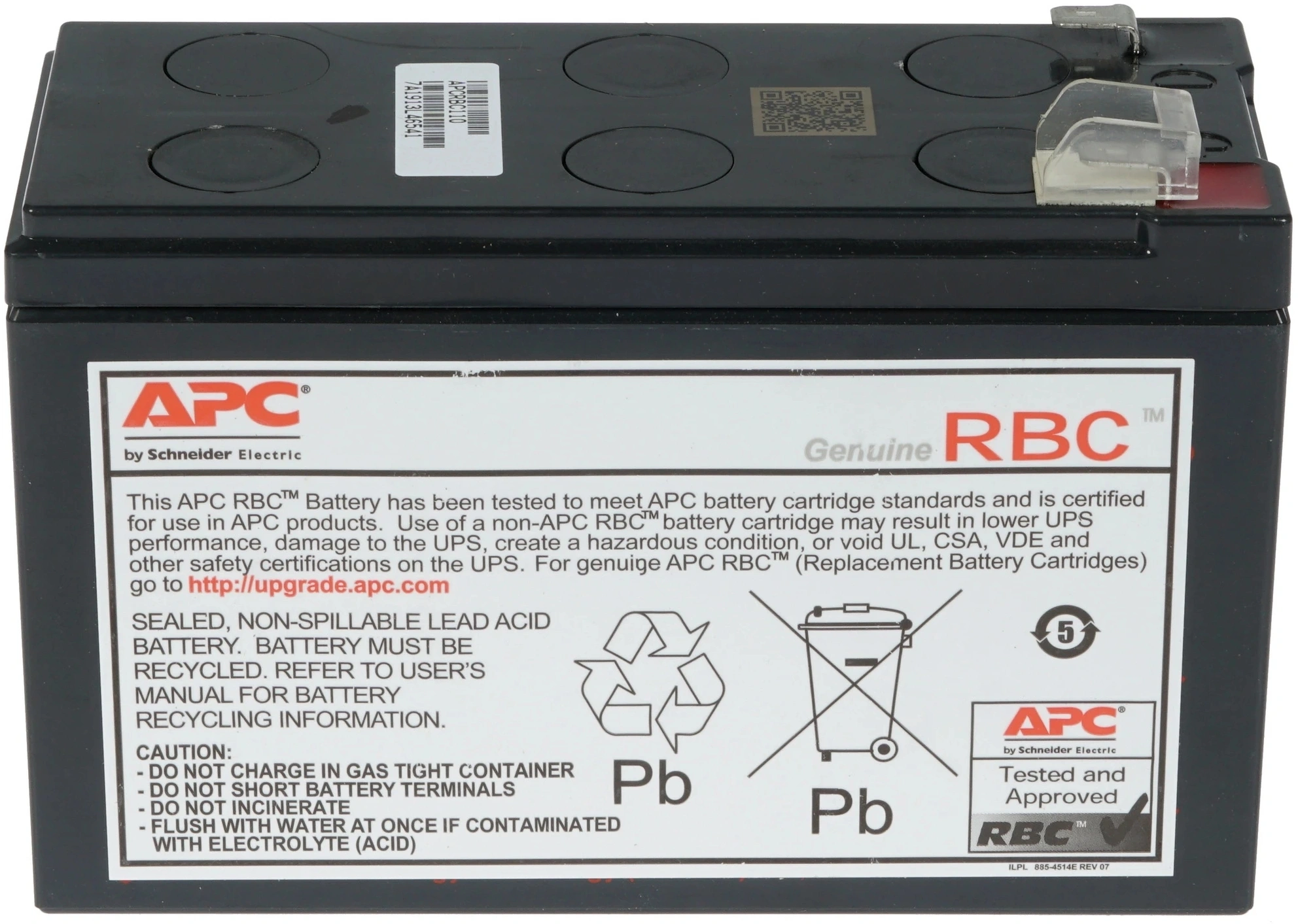 Батарея для ИБП APC APCRBC110 12В 7Ач для BE550G/BE550G-CN/LM/BE550R/BE550R-CN/R650CI/AS/RS — миниатюра 3