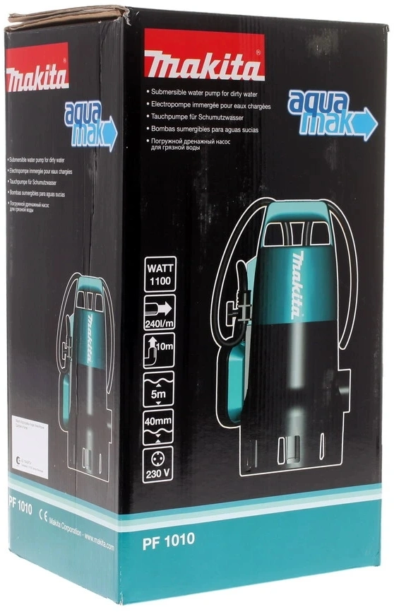 Насос дренажный Makita PF1010 1100Вт 14400л/час центробежный — миниатюра 8