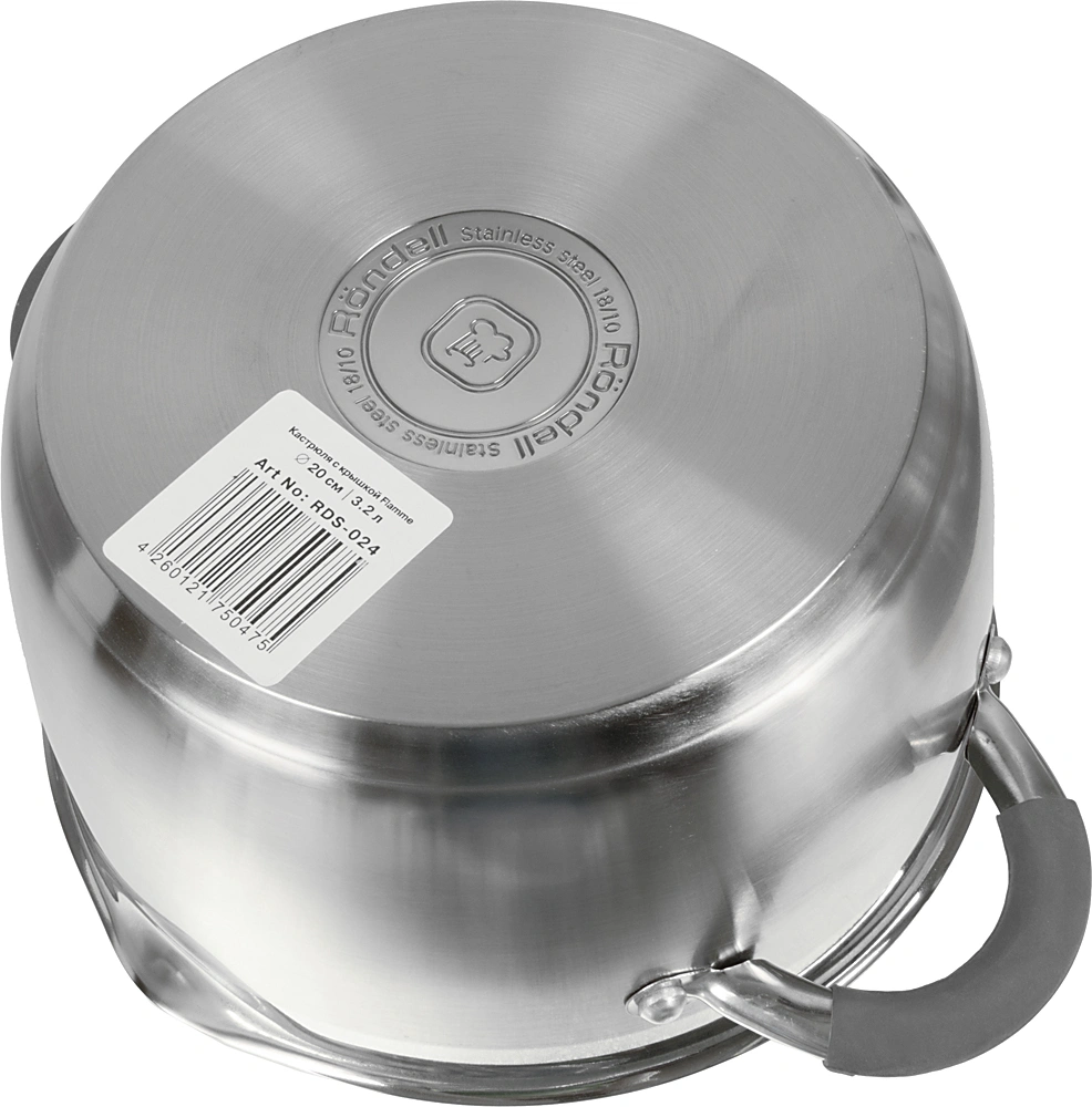 Кастрюля Rondell Flamme RDS-024 3.2л. d=20см (с крышкой) стальной — миниатюра 24