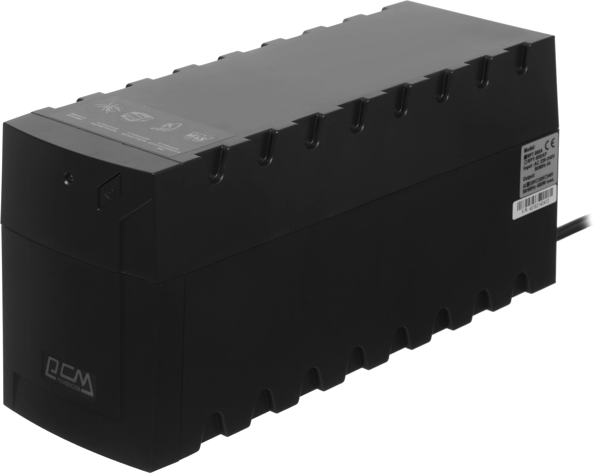 Источник бесперебойного питания Powercom Raptor RPT-800A 480Вт 800ВА черный — миниатюра 8