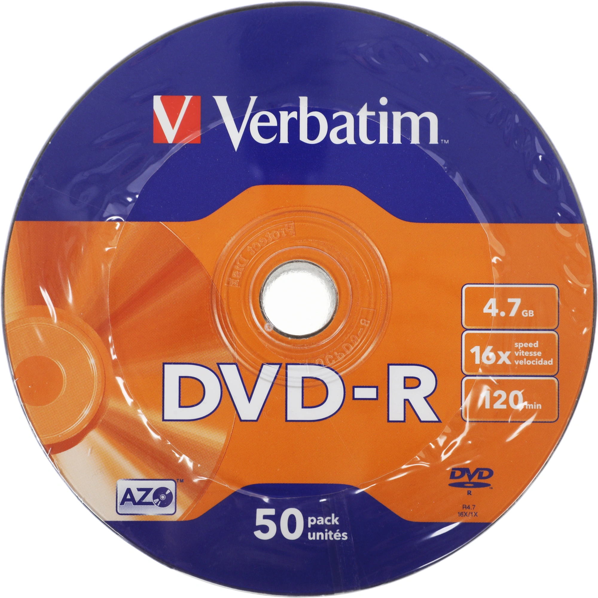 Диск DVD-R Verbatim 4.7Gb 16x bulk (50шт) (43788) — миниатюра 2