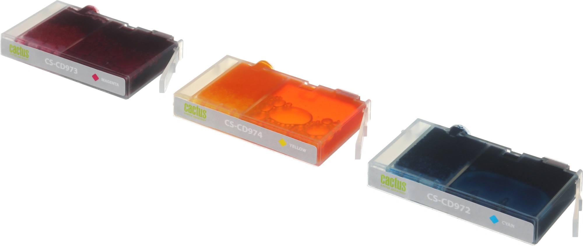 Картридж струйный Cactus CS-CD972/3/4 №920XL голубой/желтый/пурпурный набор (43.8мл) для HP DJ 6000/6500/7000/7500 с чипом — фото 1