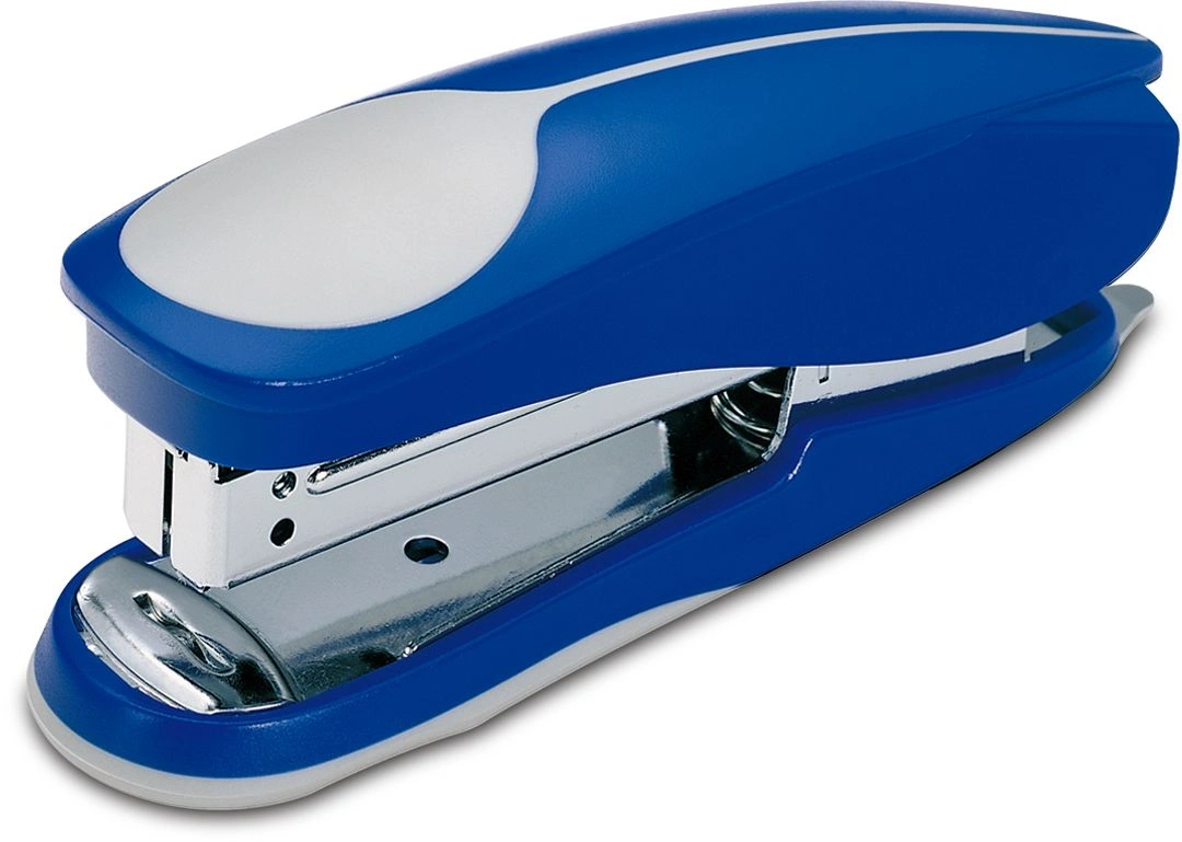 Степлер Kw-Trio 05516BLU Half-strip Pollex 24/6 26/6 (20листов) встроенный антистеплер синий 105скоб — фото 1