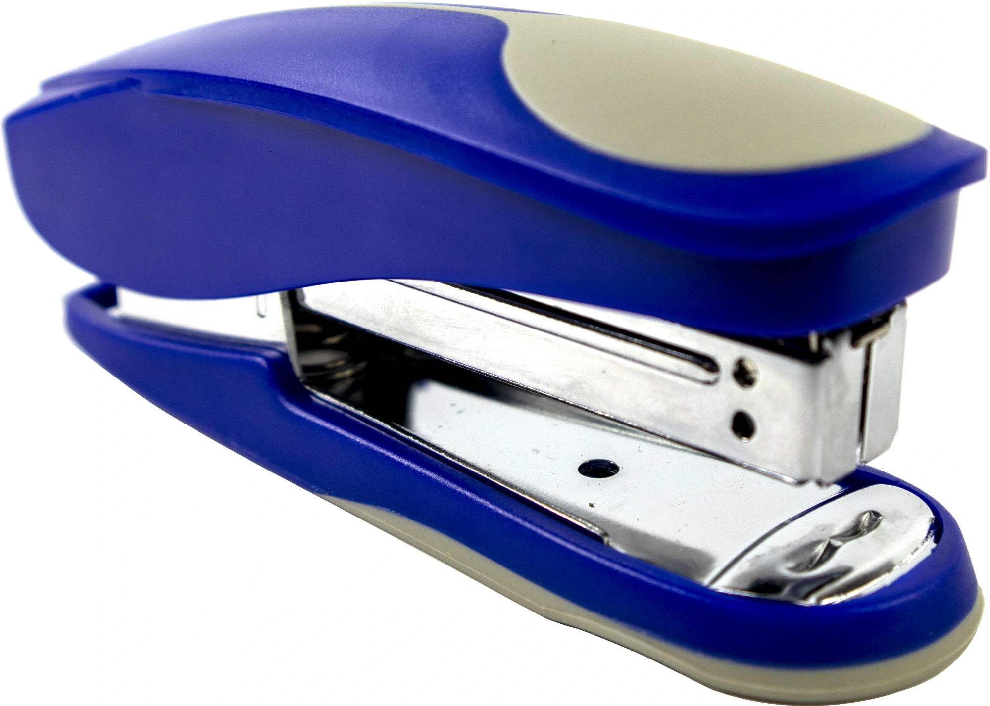 Степлер Kw-Trio 05516BLU Half-strip Pollex 24/6 26/6 (20листов) встроенный антистеплер синий 105скоб — миниатюра 3
