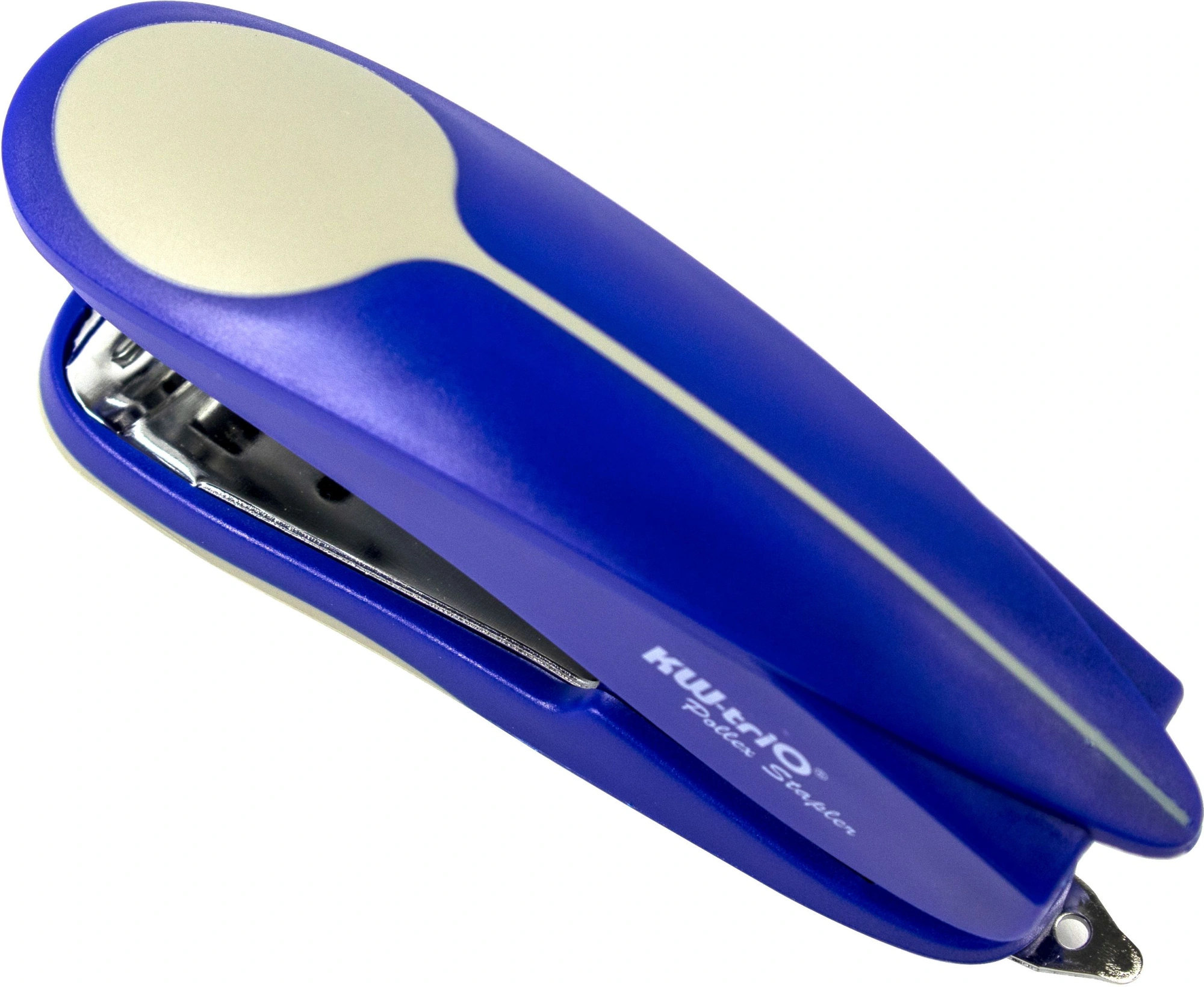 Степлер Kw-Trio 05516BLU Half-strip Pollex 24/6 26/6 (20листов) встроенный антистеплер синий 105скоб — миниатюра 5
