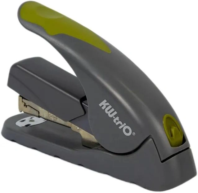 Степлер настольный Kw-Trio 5618GR/GREEN Soft-Touch 24/6 24/8 26/6 26/8 (40листов) снижение усилия серый/зеленый 100скоб — миниатюра 9