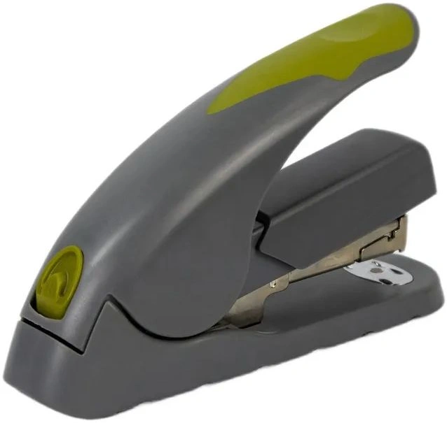 Степлер настольный Kw-Trio 5618GR/GREEN Soft-Touch 24/6 24/8 26/6 26/8 (40листов) снижение усилия серый/зеленый 100скоб — миниатюра 8