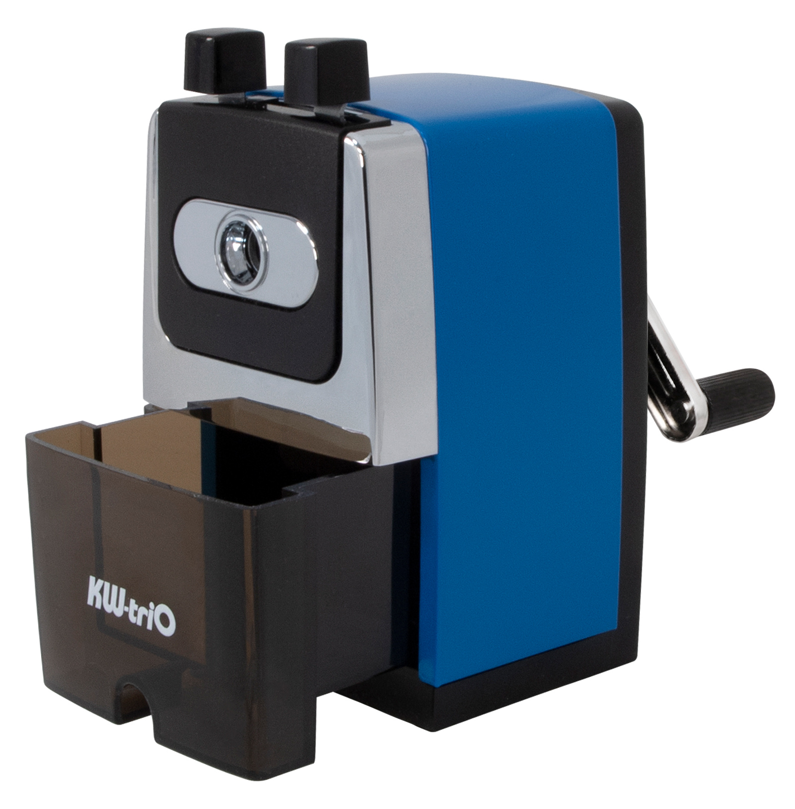 Точилка для карандашей механическая Kw-Trio 307Ablue 307A-BLU 1 отверстие металл синий — миниатюра 5