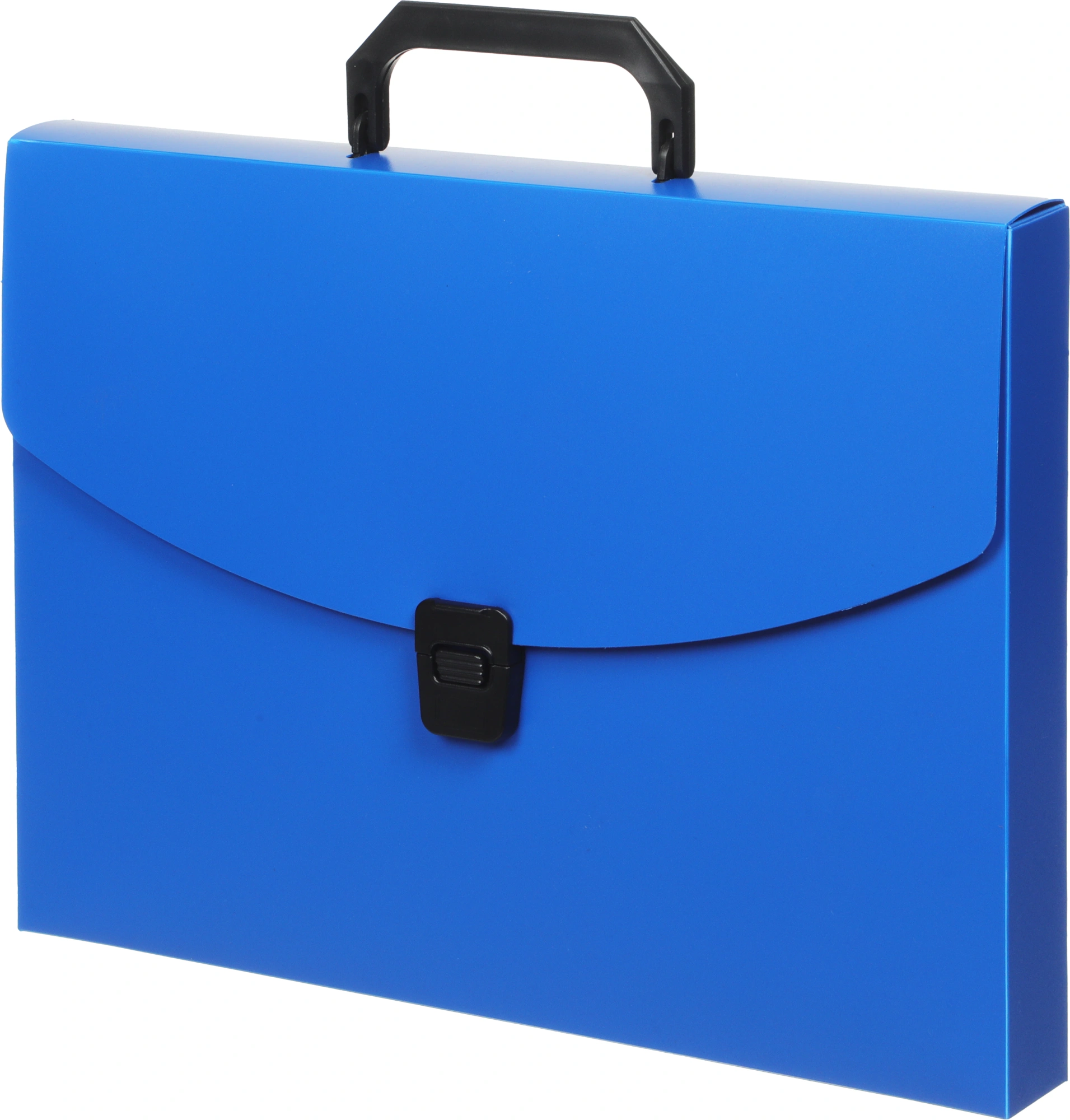 Портфель Бюрократ -BPP01BLUE 1 отдел. A4 пластик 0.7мм синий — фото 1