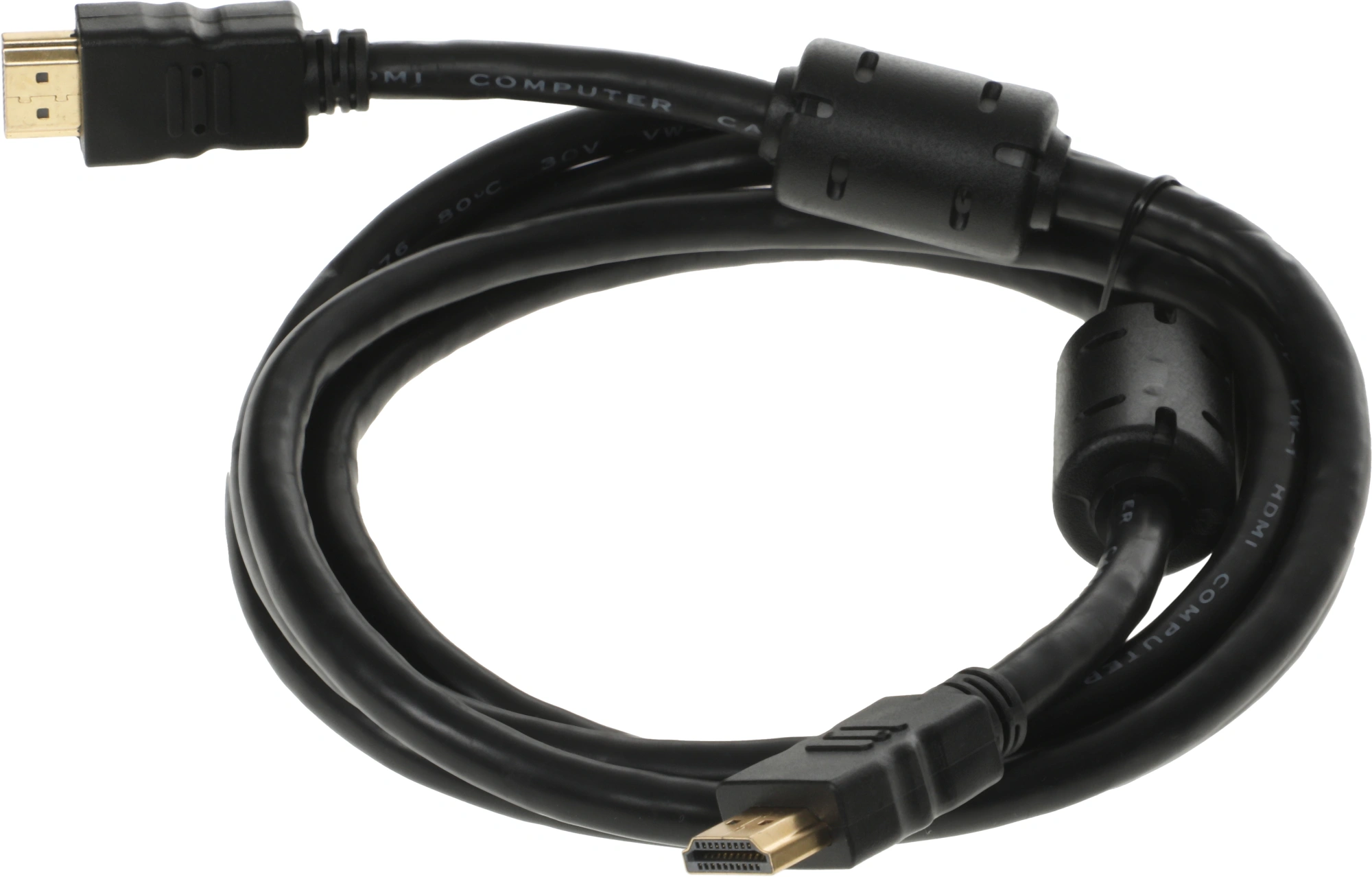 Кабель аудио-видео Buro HDMI 1.4 HDMI (m)/HDMI (m) 1.8м. феррит.кольца черный (HDMI-19M/19M-1.8M-MG) — миниатюра 4