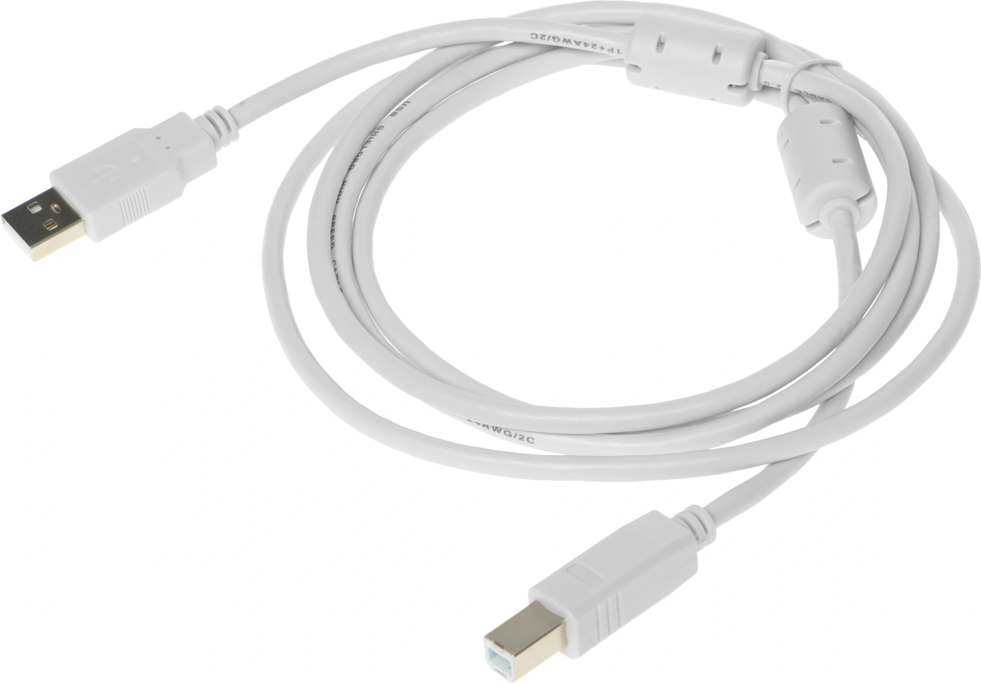 Кабель Buro USB A(m) USB B(m) 1.8м (USB2.0-AM/BM-1.8M-MG) феррит.кольца серый — миниатюра 4