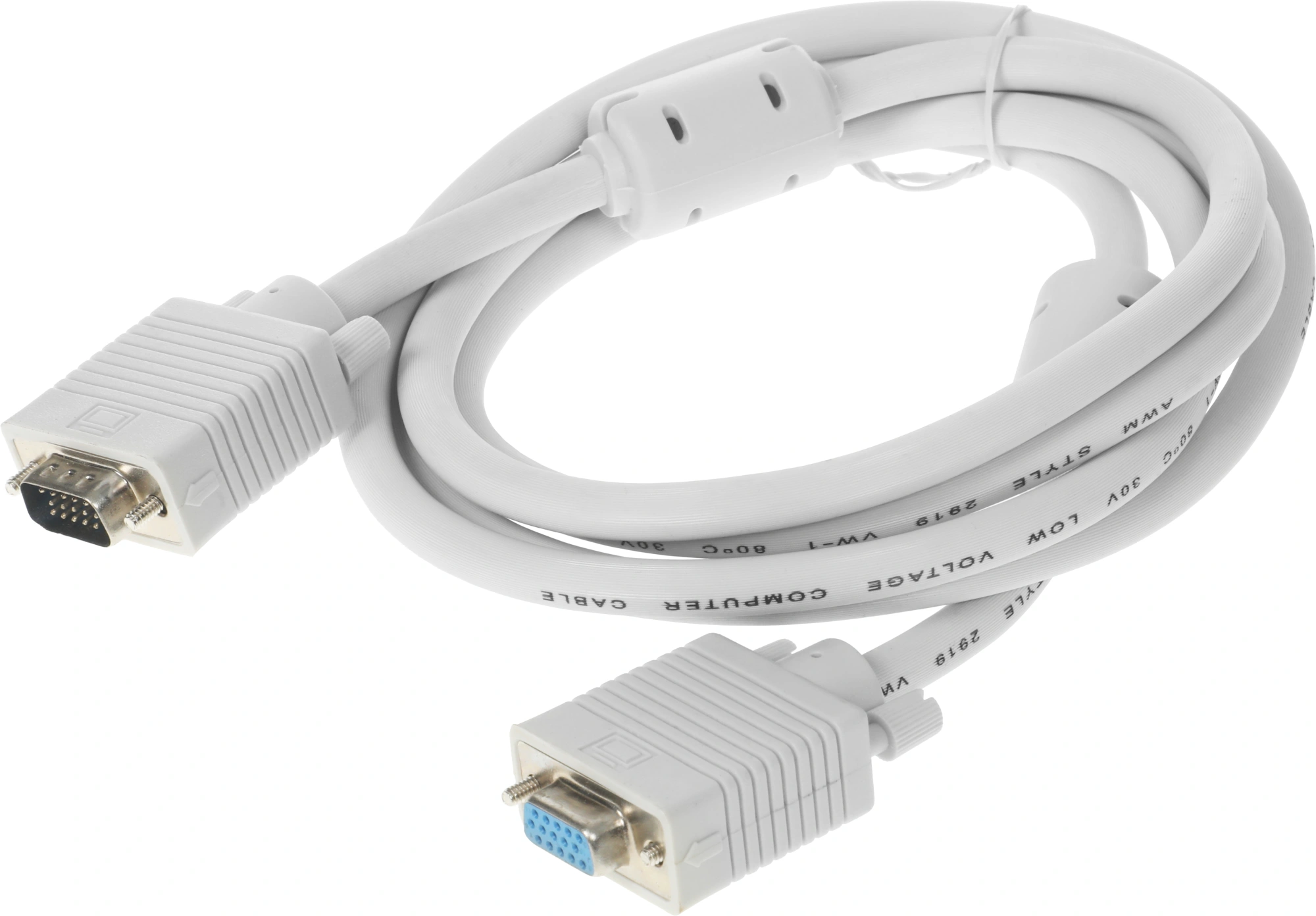 Кабель-удлинитель Buro CAB015S-06 VGA (m) VGA (f) 1.8м феррит.кольца серый — миниатюра 7