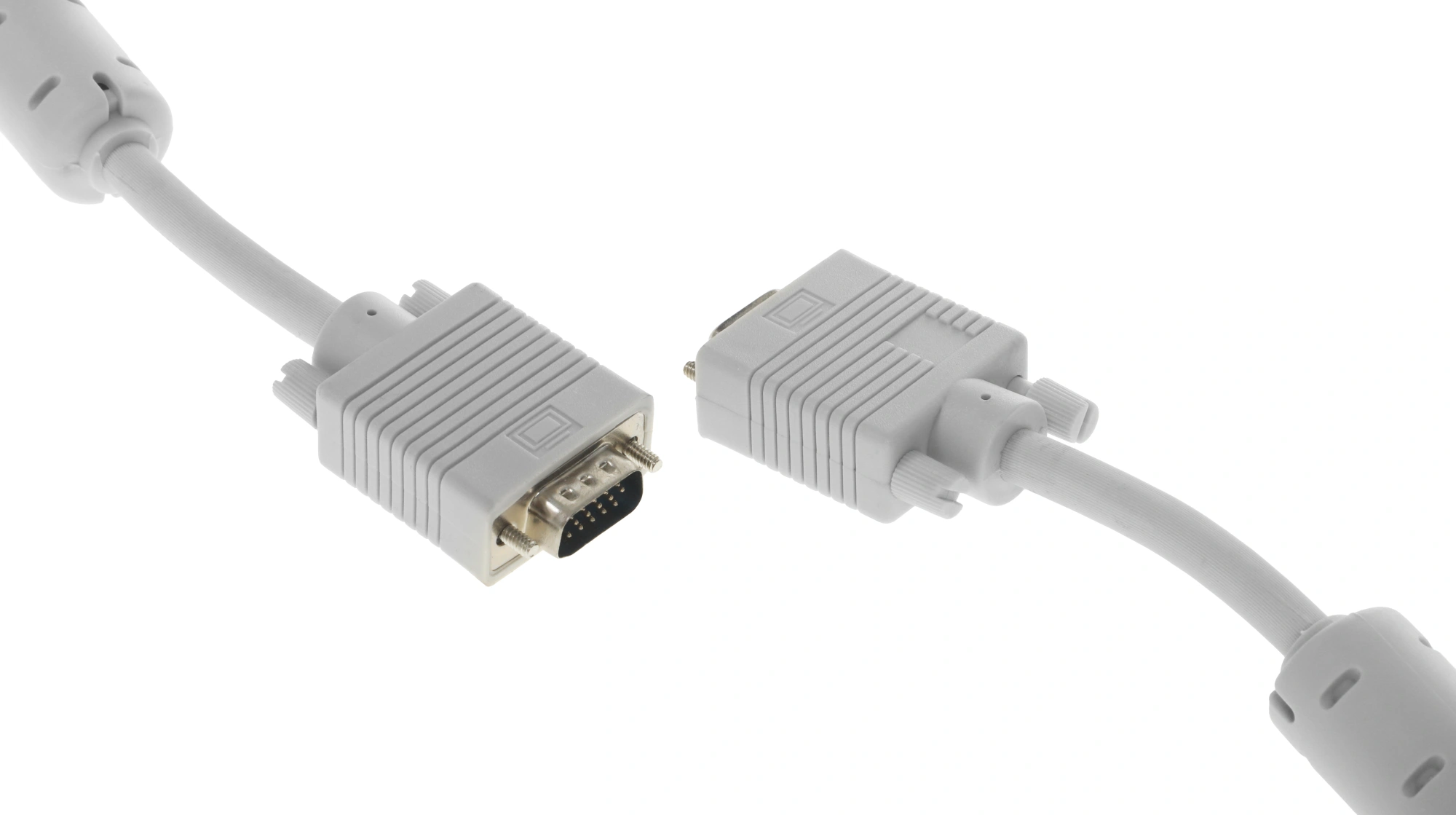 Кабель-удлинитель Buro CAB015S-06 VGA (m) VGA (f) 1.8м феррит.кольца серый — миниатюра 3
